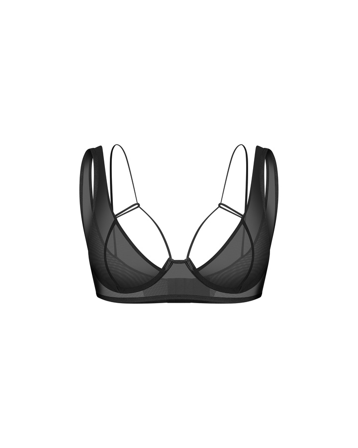 Czarny biustonosz typu balkonetka