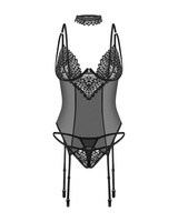 Czarny gorset, stringi i choker