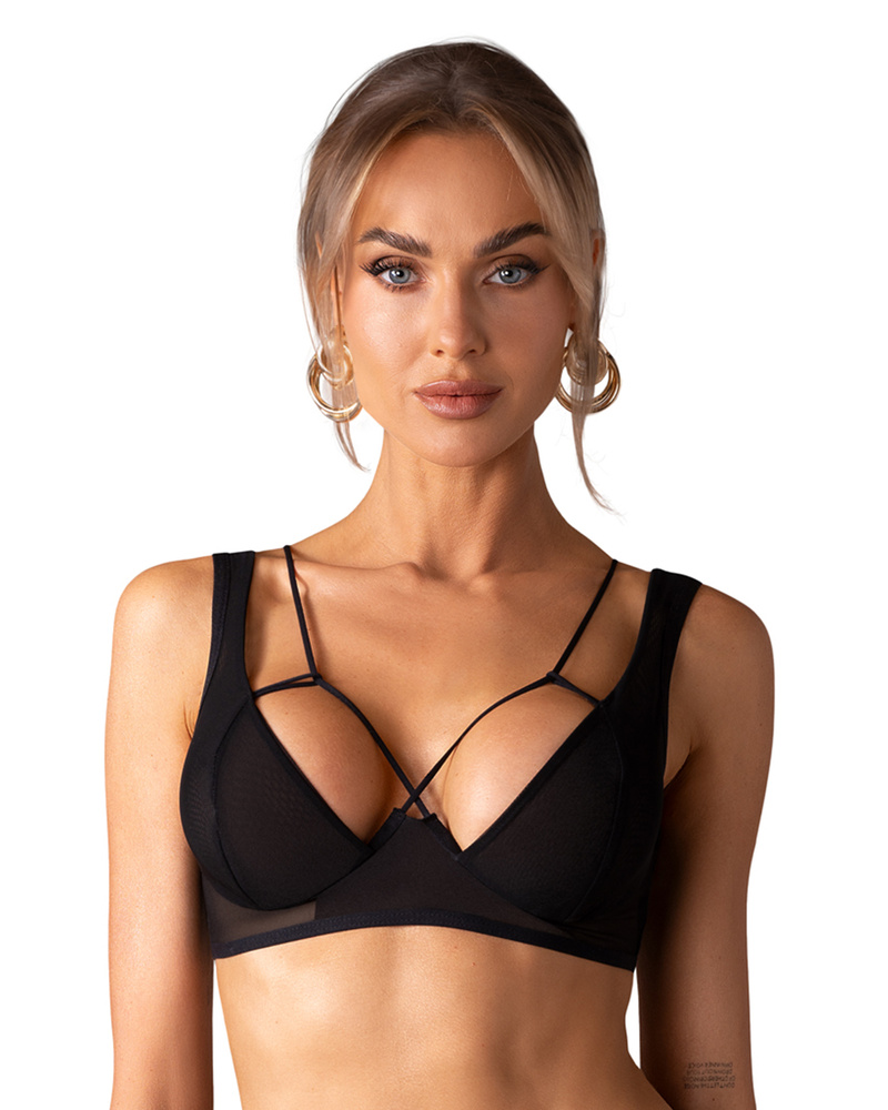 Czarny biustonosz typu balkonetka