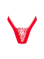 Czerwone stringi z wysokim stanem