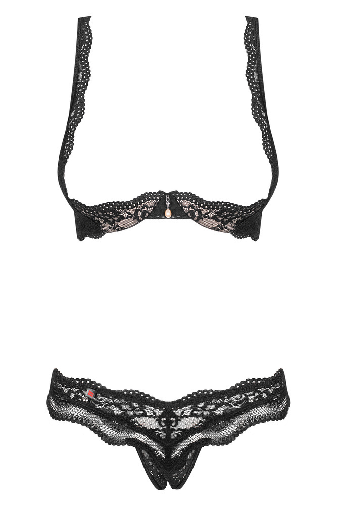 Otwarty, czarny komplet