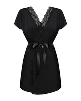 Elegancki, czarny szlafrok