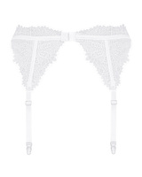 Biały pas do pończoch