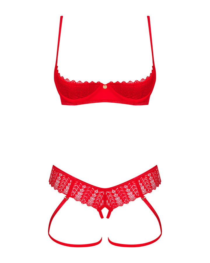 Set: reggiseno senza coppe e perizoma aperto sul cavallo