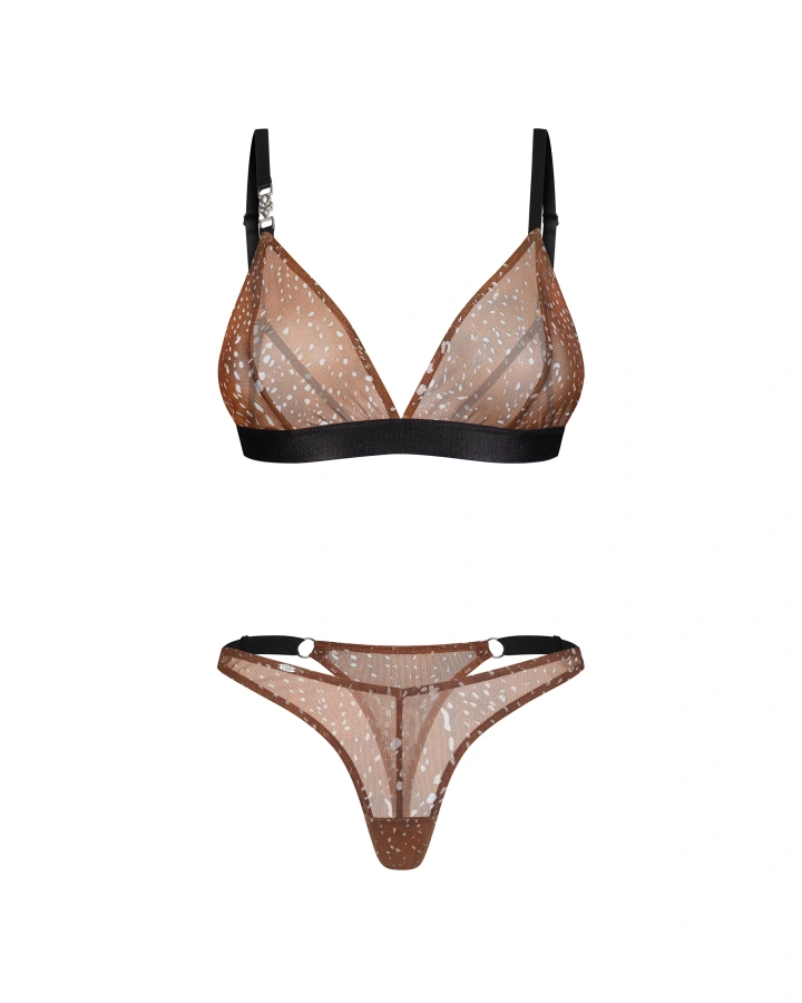 Komplet bielizny w centkowany wzór