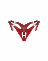 Czerwone stringi z regulowanymi paskami