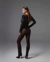 Czarne body z długim rękawem 