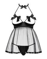 Czarna, seksowna babydoll i stringi