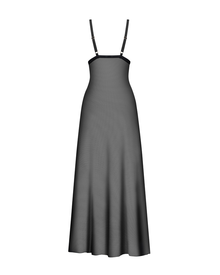 Długa koszulka nocna z rozcięciem i stringi