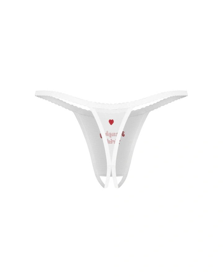 Komplet: biustonosz, stringi i otwarte stringi