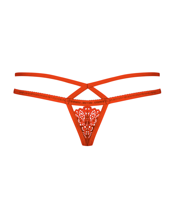 Czerwone stringi damskie z paskami