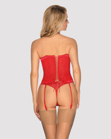 Seksowny, czerwony gorset i stringi