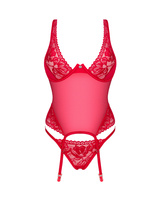 Prześwitujący, czerwony gorset