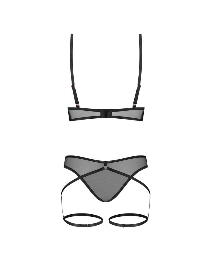 Komplet: figi z paskami na udach i biustonosz