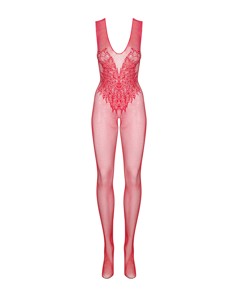 Zmysłowe, czerwone bodystocking