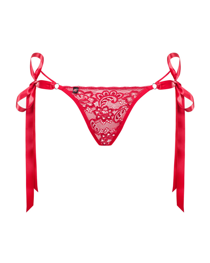 Red thong with bows