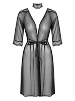 Czarny peniuar i koronkowy choker