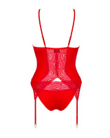 Czerwony gorset z paseczkami