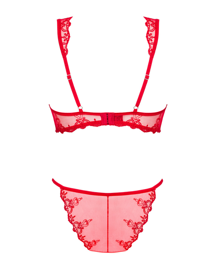 Czerwony komplet biustonosz i figi