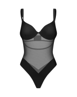 Czarne, klasyczne body z fiszbinami