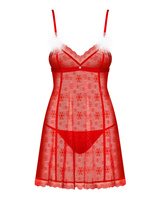 Czerwona, świąteczna babydoll