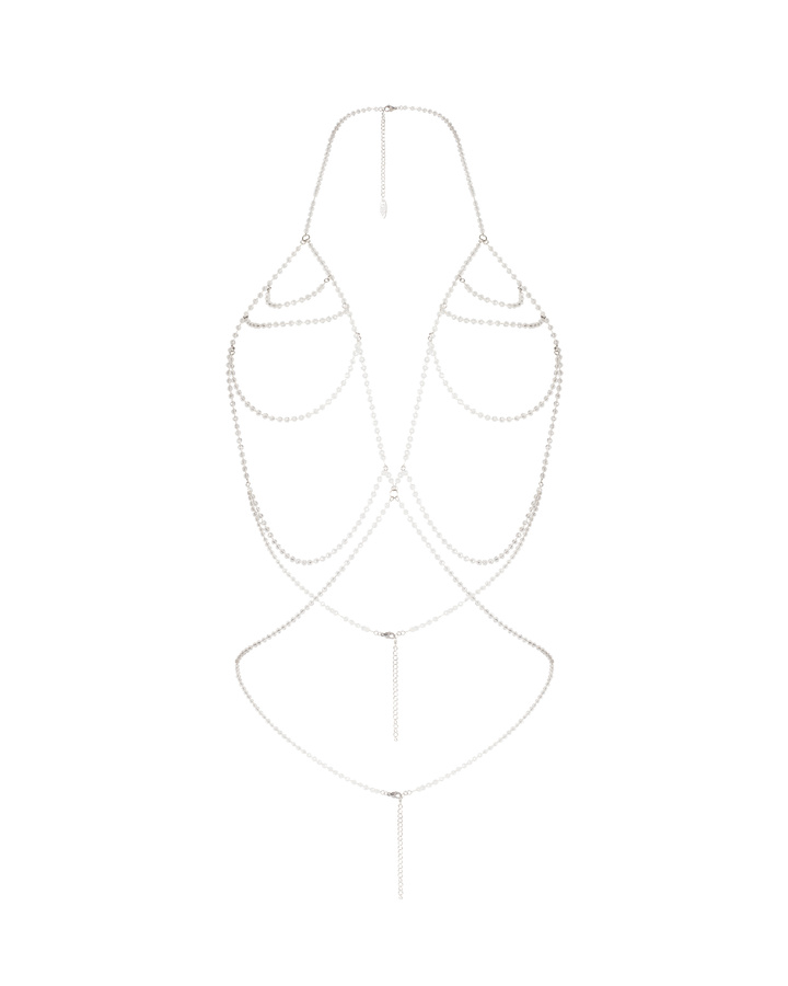 Srebrny, biżuteryjny biustonosz