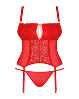 Czerwony gorset i stringi
