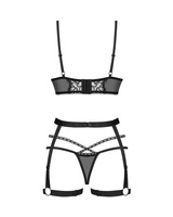 Koronkowy, czarny komplet