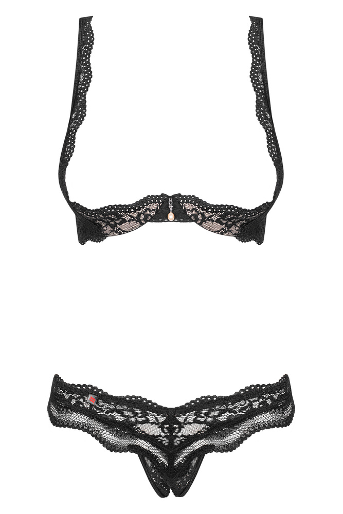 Otwarty, czarny komplet