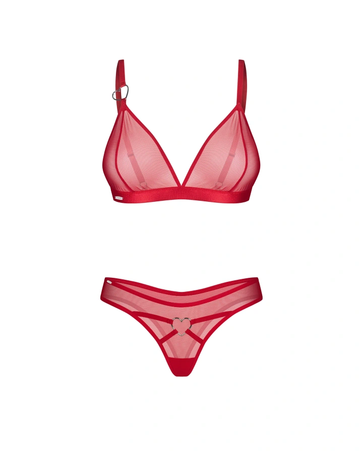 Czerwony komplet z ozdobnym sercem