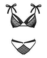 Czarny, prześwitujący komplet