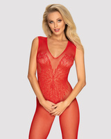 Zmysłowe, czerwone bodystocking