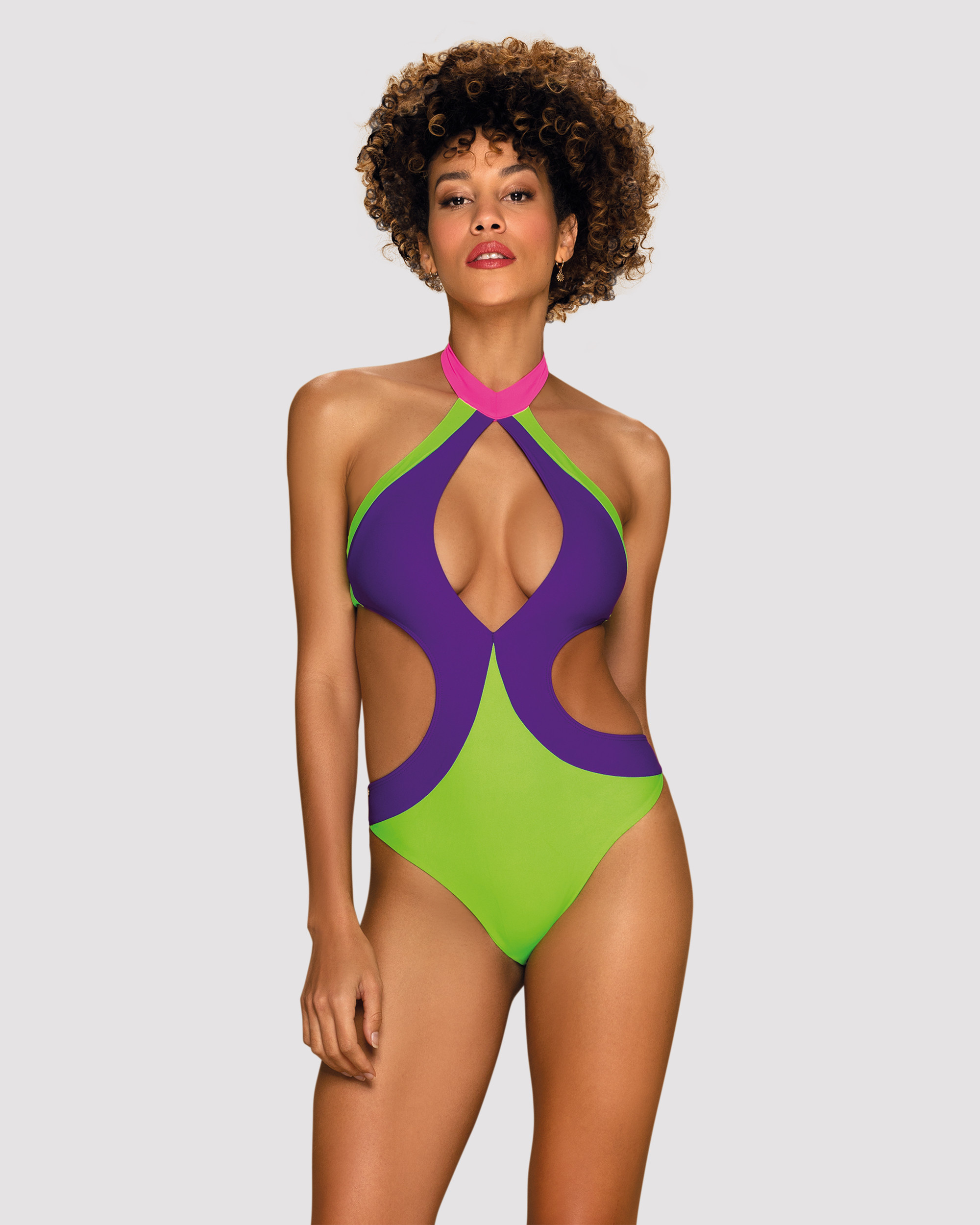 Colorful one piece swimsuit