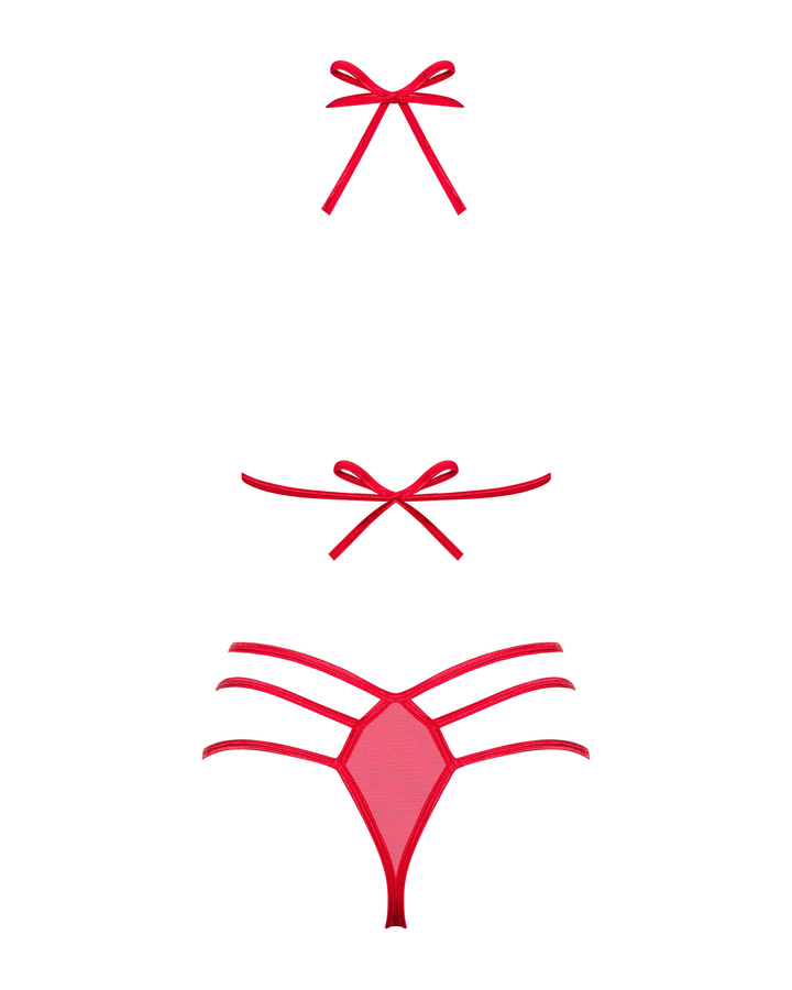 Zmysłowy, czerwony komplet