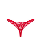 Czerwone stringi z koronką