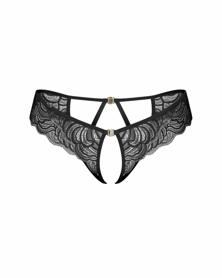 Stringi z otwartym krokiem i wysokimi wycięciami