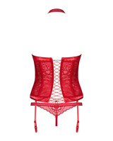 Seksowny, czerwony gorset i stringi