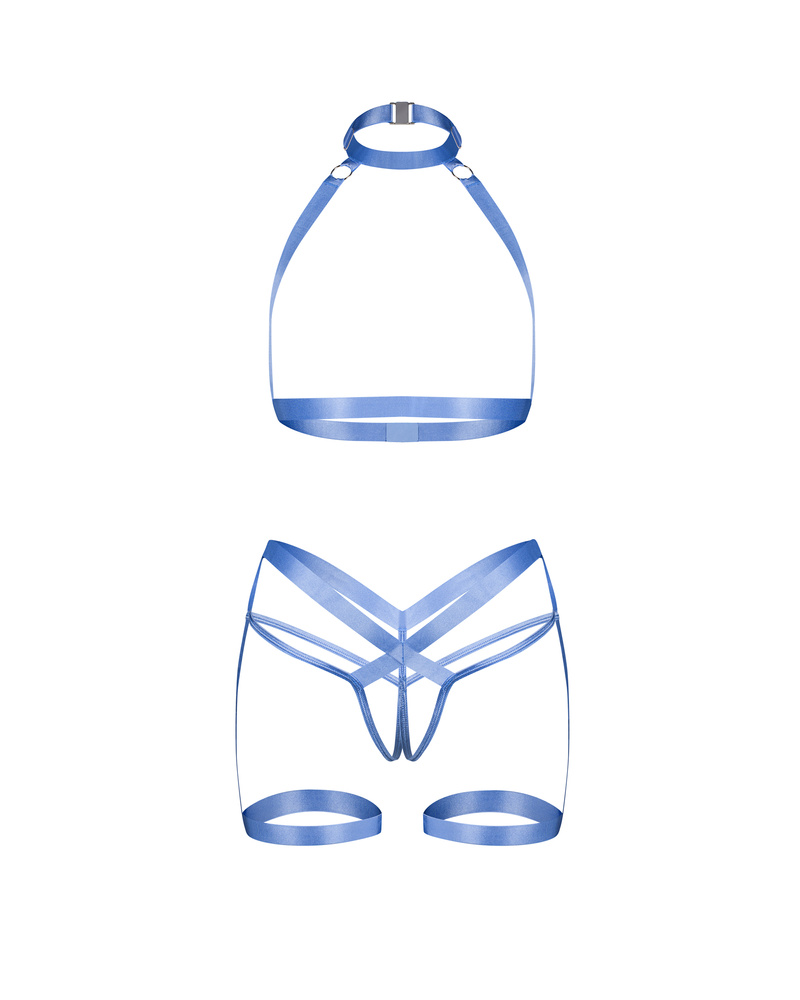 Niebieski komplet uprzęży