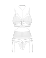 Biały komplet z haftowanymi zdobieniami