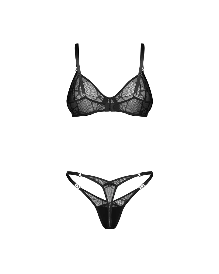 Biustonosz z siateczki i stringi 