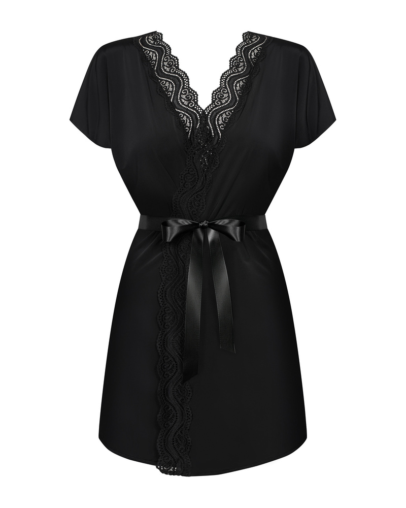 Elegancki, czarny szlafrok