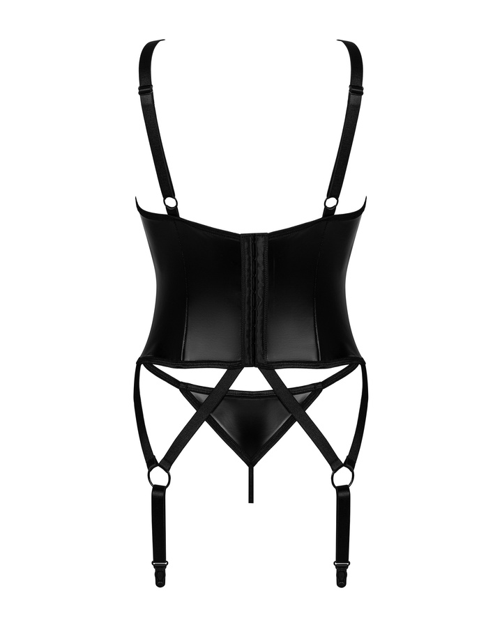Czarny gorset i stringi