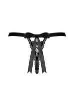 Koronkowe, czarne stringi