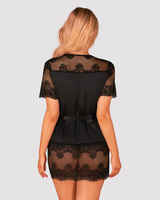 Zmysłowy, czarny peniuar