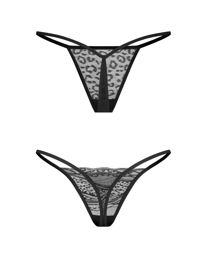 Dwupak czarnych stringów