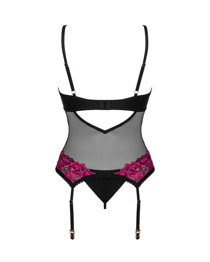 Czarny gorset i stringi