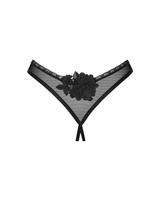 Czarne stringi z otwartym krokiem