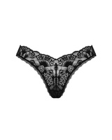 Czarne koronkowe stringi