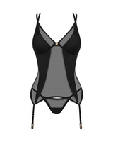 Prześwitujący gorset i stringi