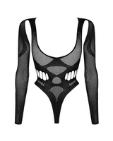 Czarne body z wysokim wycięciem